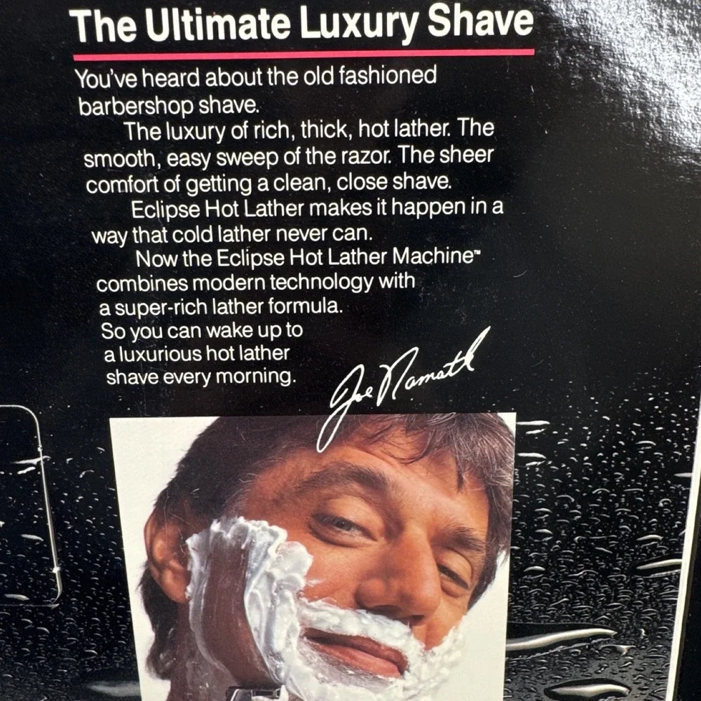 Conair Eclipse Hot Lather Machine Men Vintage Joe Namath HLM1 Shave Kit NEW